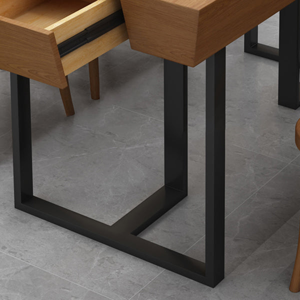 Industrial Style Dining Site Table Solid Wood Dining Room Furniture for Home Clearhalo ' dining_table' 'Dining Tables & Seating' 'Dining Tables' 'furn' 'furn_dining_table' 'Furniture' 'furniture_dining_table' 'Kitchen & Dining Furniture' 'kitchen&dining_furn' 'kitchen' 'kitchen_dining_table' 3980347