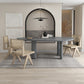 Oval Solid Wood Dining Table in Grey/Black Modern Table with 4 Legs for Restaurant Clearhalo ' dining_table' 'Dining Tables & Seating' 'Dining Tables' 'furn' 'furn_dining_table' 'Furniture' 'furniture_dining_table' 'Kitchen & Dining Furniture' 'kitchen&dining_furn' 'kitchen' 'kitchen_dining_table' 3980394