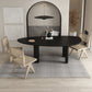 Oval Solid Wood Dining Table in Grey/Black Modern Table with 4 Legs for Restaurant Clearhalo ' dining_table' 'Dining Tables & Seating' 'Dining Tables' 'furn' 'furn_dining_table' 'Furniture' 'furniture_dining_table' 'Kitchen & Dining Furniture' 'kitchen&dining_furn' 'kitchen' 'kitchen_dining_table' 3980399