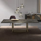 Sintered Stone Top Dining Table Industrial Kitchen Table with Black Metal Pedestal Clearhalo ' dining_table' 'Dining Tables & Seating' 'Dining Tables' 'furn' 'furn_dining_table' 'Furniture' 'furniture_dining_table' 'Kitchen & Dining Furniture' 'kitchen&dining_furn' 'kitchen' 'kitchen_dining_table' 3980418
