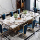 Traditional Luxury Marble Dining Table Rectangle Table with Metal Double Pedestal in Gold Clearhalo ' dining_table' 'Dining Tables & Seating' 'Dining Tables' 'furn' 'furn_dining_table' 'Furniture' 'furniture_dining_table' 'Kitchen & Dining Furniture' 'kitchen&dining_furn' 'kitchen' 'kitchen_dining_table' 3980436