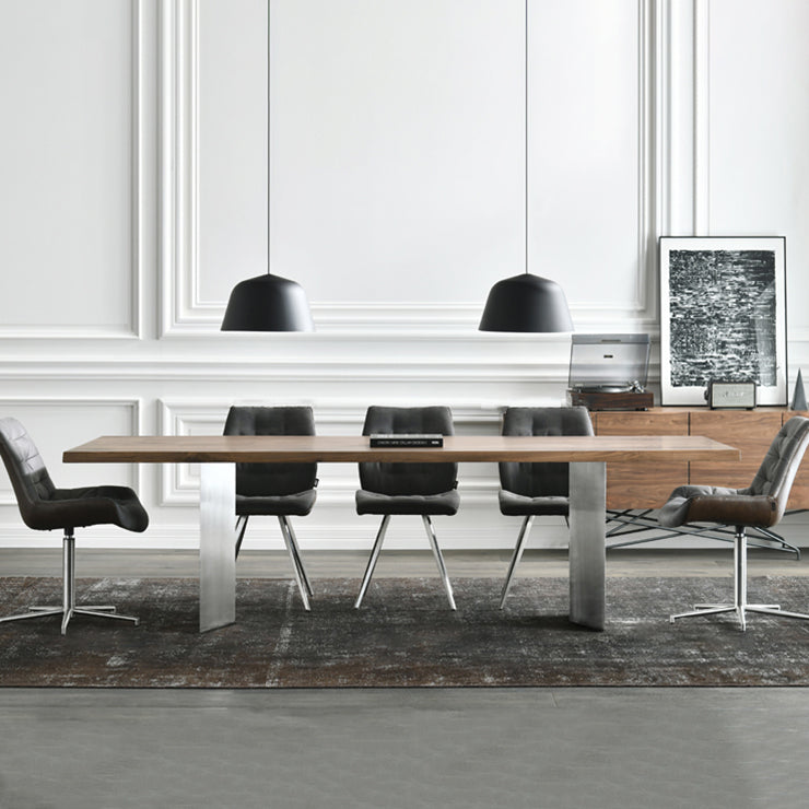 Metal Industrial Rectangular Dining Table Wood Top Table for Kitchen and Dining Room Clearhalo ' dining_table' 'Dining Tables & Seating' 'Dining Tables' 'furn' 'furn_dining_table' 'Furniture' 'furniture_dining_table' 'Kitchen & Dining Furniture' 'kitchen&dining_furn' 'kitchen' 'kitchen_dining_table' 3980450