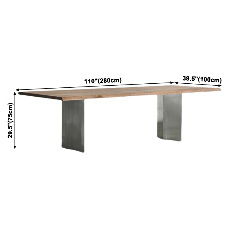 Metal Industrial Rectangular Dining Table Wood Top Table for Kitchen and Dining Room Clearhalo ' dining_table' 'Dining Tables & Seating' 'Dining Tables' 'furn' 'furn_dining_table' 'Furniture' 'furniture_dining_table' 'Kitchen & Dining Furniture' 'kitchen&dining_furn' 'kitchen' 'kitchen_dining_table' 3980463