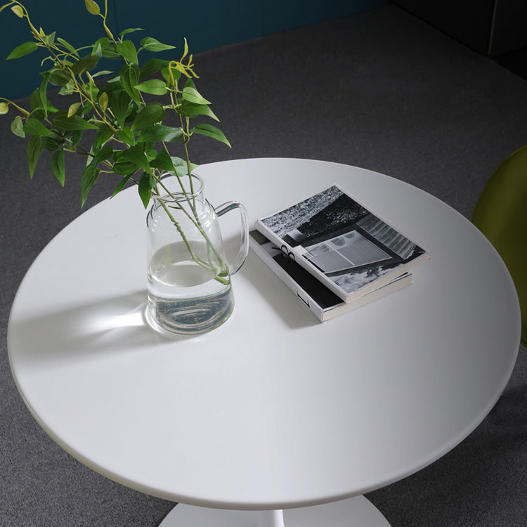 Simplicity Round Dining Table Sintered Stone Table with White Tulip Base for Dining Room Clearhalo ' dining_table' 'Dining Tables & Seating' 'Dining Tables' 'furn' 'furn_dining_table' 'Furniture' 'furniture_dining_table' 'Kitchen & Dining Furniture' 'kitchen&dining_furn' 'kitchen' 'kitchen_dining_table' 3980469