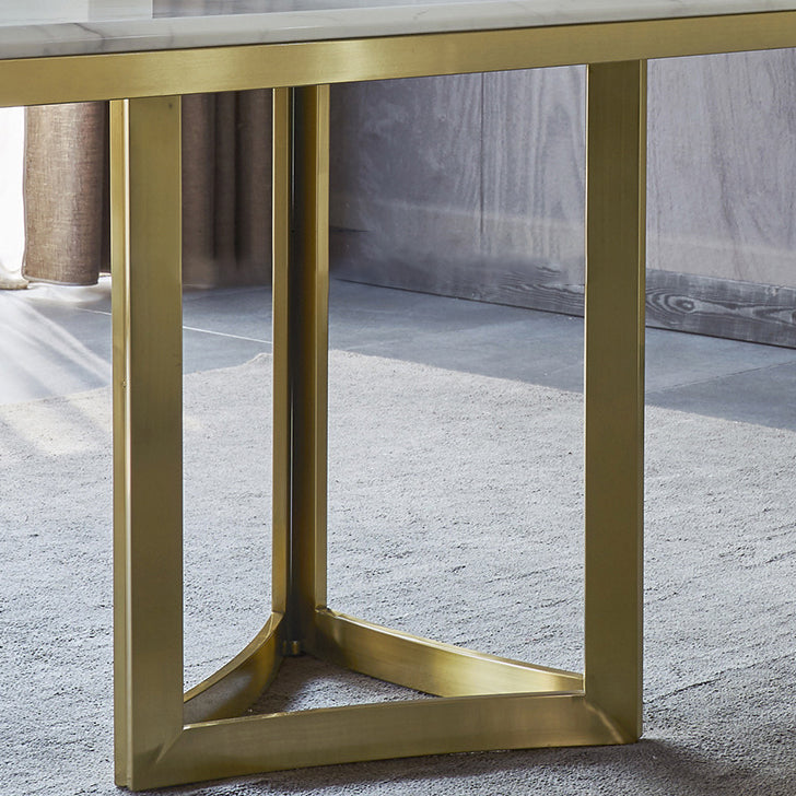 Metal Traditional Luxury Rectangle Table Sintered Stone Top Table for Dining Room Clearhalo ' dining_table' 'Dining Tables & Seating' 'Dining Tables' 'furn' 'furn_dining_table' 'Furniture' 'furniture_dining_table' 'Kitchen & Dining Furniture' 'kitchen&dining_furn' 'kitchen' 'kitchen_dining_table' 3980481