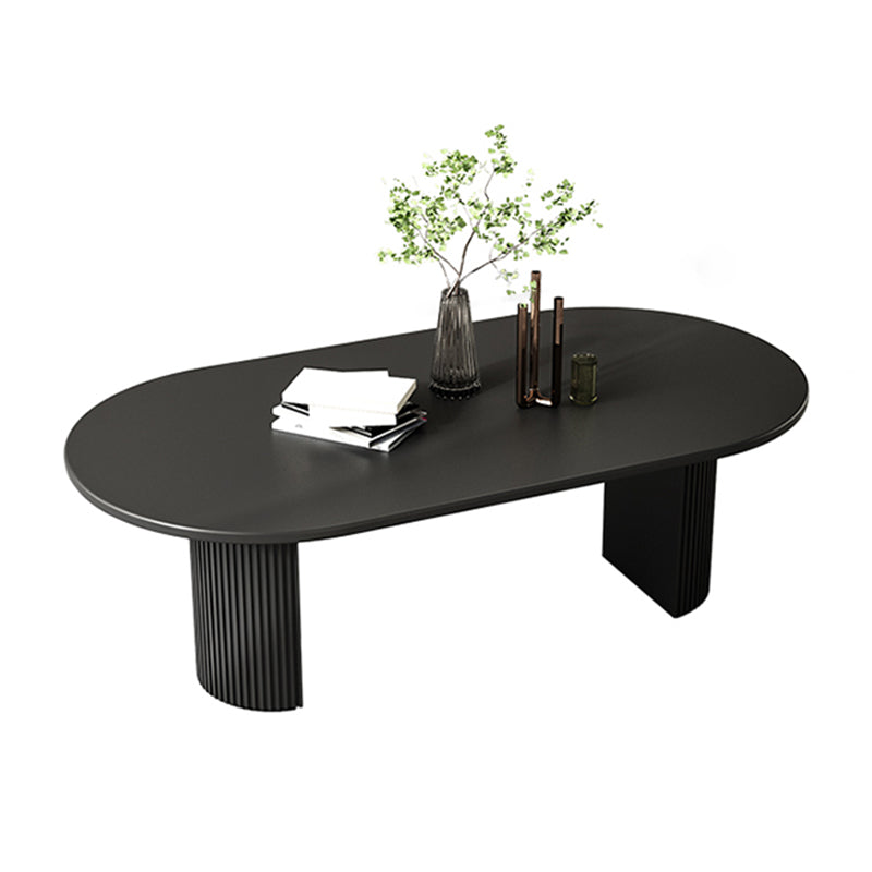 Simple Black Solid Wood Dining Table Rectangle Shape Standard Dining Table for Kitchen Oval Without Chairs Clearhalo ' dining_table' 'Dining Tables & Seating' 'Dining Tables' 'furn' 'furn_dining_table' 'Furniture' 'furniture_dining_table' 'Kitchen & Dining Furniture' 'kitchen&dining_furn' 'kitchen' 'kitchen_dining_table' 3980490