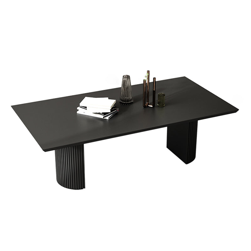 Simple Black Solid Wood Dining Table Rectangle Shape Standard Dining Table for Kitchen Rectangle Without Chairs Clearhalo ' dining_table' 'Dining Tables & Seating' 'Dining Tables' 'furn' 'furn_dining_table' 'Furniture' 'furniture_dining_table' 'Kitchen & Dining Furniture' 'kitchen&dining_furn' 'kitchen' 'kitchen_dining_table' 3980494