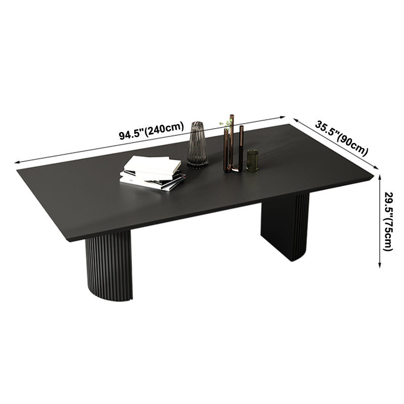 Simple Black Solid Wood Dining Table Rectangle Shape Standard Dining Table for Kitchen Clearhalo ' dining_table' 'Dining Tables & Seating' 'Dining Tables' 'furn' 'furn_dining_table' 'Furniture' 'furniture_dining_table' 'Kitchen & Dining Furniture' 'kitchen&dining_furn' 'kitchen' 'kitchen_dining_table' 3980504