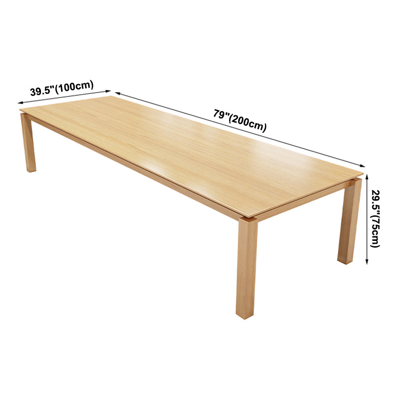 Rectangle Wood Color Dining Table Solid Wood Table Minimalist with 4 Legs Clearhalo ' dining_table' 'Dining Tables & Seating' 'Dining Tables' 'furn' 'furn_dining_table' 'Furniture' 'furniture_dining_table' 'Kitchen & Dining Furniture' 'kitchen&dining_furn' 'kitchen' 'kitchen_dining_table' 3980561