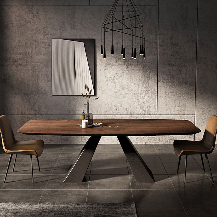 Metal Industrial Rectangle Table Solid Wood Top Table for Kitchen and Dining Room Clearhalo ' dining_table' 'Dining Tables & Seating' 'Dining Tables' 'furn' 'furn_dining_table' 'Furniture' 'furniture_dining_table' 'Kitchen & Dining Furniture' 'kitchen&dining_furn' 'kitchen' 'kitchen_dining_table' 3980568