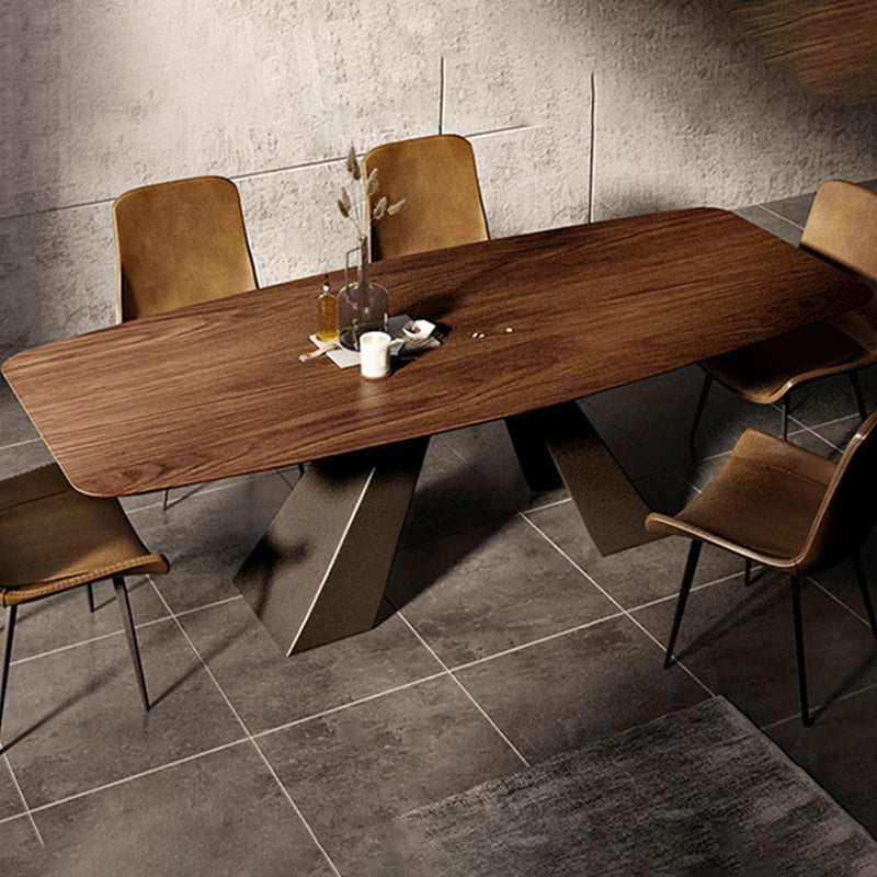 Metal Industrial Rectangle Table Solid Wood Top Table for Kitchen and Dining Room Clearhalo ' dining_table' 'Dining Tables & Seating' 'Dining Tables' 'furn' 'furn_dining_table' 'Furniture' 'furniture_dining_table' 'Kitchen & Dining Furniture' 'kitchen&dining_furn' 'kitchen' 'kitchen_dining_table' 3980576