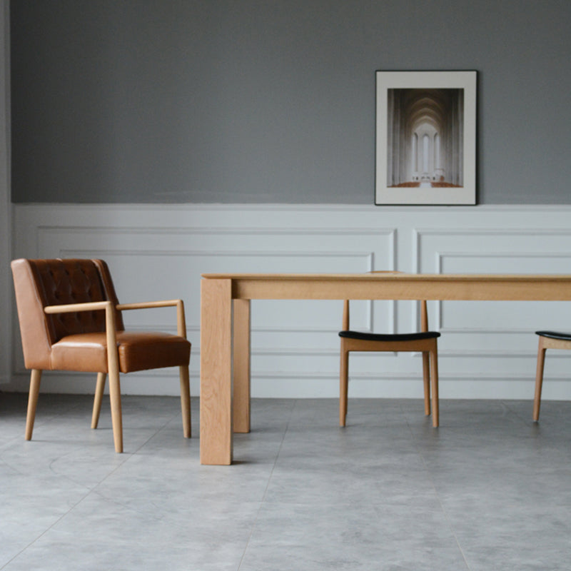 Solid Wood Contemporary Rectangular Table Wood Top Dining Table with 4 Legs Clearhalo ' dining_table' 'Dining Tables & Seating' 'Dining Tables' 'furn' 'furn_dining_table' 'Furniture' 'furniture_dining_table' 'Kitchen & Dining Furniture' 'kitchen&dining_furn' 'kitchen' 'kitchen_dining_table' 3980602