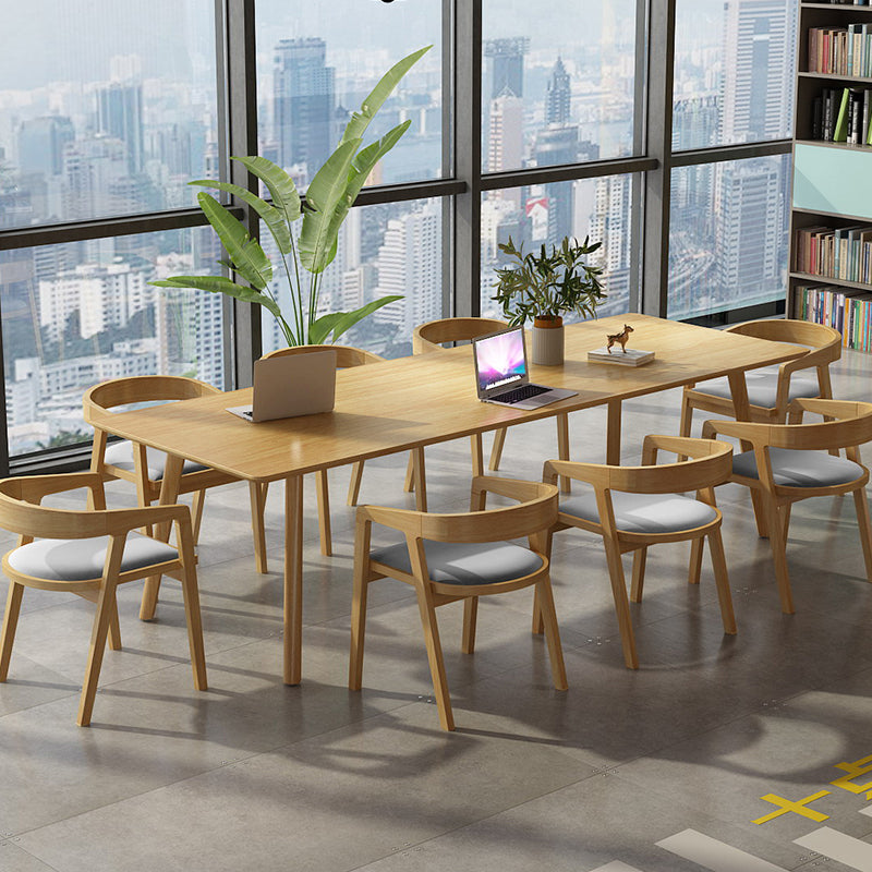 Solid Wood Contemporary Rectangular Dining Table Wood Top Table with 4 Legs Clearhalo ' dining_table' 'Dining Tables & Seating' 'Dining Tables' 'furn' 'furn_dining_table' 'Furniture' 'furniture_dining_table' 'Kitchen & Dining Furniture' 'kitchen&dining_furn' 'kitchen' 'kitchen_dining_table' 3980611