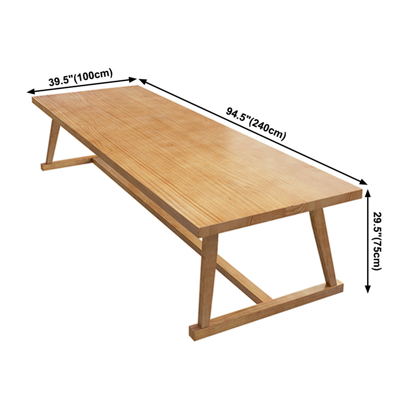 Solid Wood Industrial Rectangle Table Wood Top Indoor Table with Trestle Clearhalo ' dining_table' 'Dining Tables & Seating' 'Dining Tables' 'furn' 'furn_dining_table' 'Furniture' 'furniture_dining_table' 'Kitchen & Dining Furniture' 'kitchen&dining_furn' 'kitchen' 'kitchen_dining_table' 3980641
