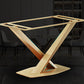 Luxury Sintered Stone Top Dining Table Rectangle Table with Gold Metal Pedestal for Restaurant Clearhalo ' dining_table' 'Dining Tables & Seating' 'Dining Tables' 'furn' 'furn_dining_table' 'Furniture' 'furniture_dining_table' 'Kitchen & Dining Furniture' 'kitchen&dining_furn' 'kitchen' 'kitchen_dining_table' 3994252
