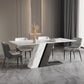 Sintered Stone Modern Rectangle Kitchen Table White Stone Top Table with Double Pedestal Clearhalo ' dining_table' 'Dining Tables & Seating' 'Dining Tables' 'furn' 'furn_dining_table' 'Furniture' 'furniture_dining_table' 'Kitchen & Dining Furniture' 'kitchen&dining_furn' 'kitchen' 'kitchen_dining_table' 3994257