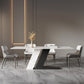 Sintered Stone Modern Rectangle Kitchen Table White Stone Top Table with Double Pedestal Clearhalo ' dining_table' 'Dining Tables & Seating' 'Dining Tables' 'furn' 'furn_dining_table' 'Furniture' 'furniture_dining_table' 'Kitchen & Dining Furniture' 'kitchen&dining_furn' 'kitchen' 'kitchen_dining_table' 3994258