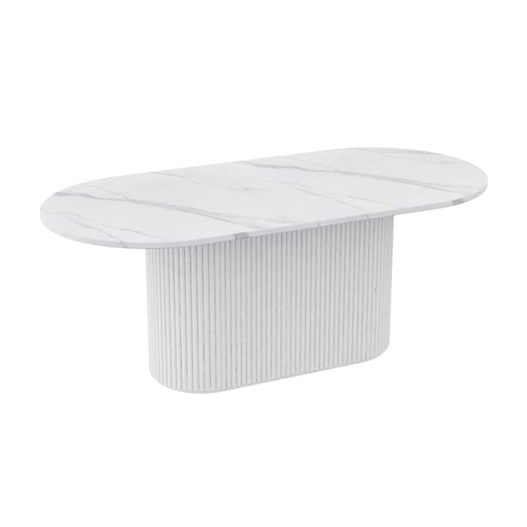 Sintered Stone and Wood Dining Table Simple Style Single Pedestal Base Table Stone White Clearhalo ' dining_table' 'Dining Tables & Seating' 'Dining Tables' 'furn' 'furn_dining_table' 'Furniture' 'furniture_dining_table' 'Kitchen & Dining Furniture' 'kitchen&dining_furn' 'kitchen' 'kitchen_dining_table' 3994274
