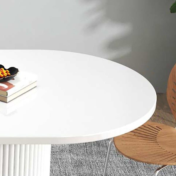 Sintered Stone and Wood Dining Table Simple Style Single Pedestal Base Table Clearhalo ' dining_table' 'Dining Tables & Seating' 'Dining Tables' 'furn' 'furn_dining_table' 'Furniture' 'furniture_dining_table' 'Kitchen & Dining Furniture' 'kitchen&dining_furn' 'kitchen' 'kitchen_dining_table' 3994276