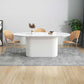 Sintered Stone and Wood Dining Table Simple Style Single Pedestal Base Table Clearhalo ' dining_table' 'Dining Tables & Seating' 'Dining Tables' 'furn' 'furn_dining_table' 'Furniture' 'furniture_dining_table' 'Kitchen & Dining Furniture' 'kitchen&dining_furn' 'kitchen' 'kitchen_dining_table' 3994278