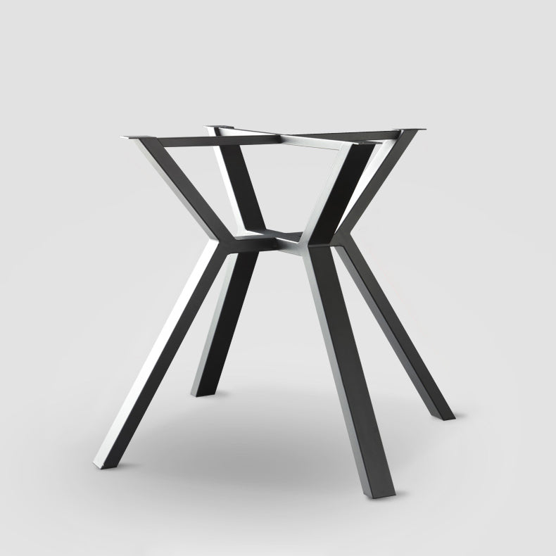 Square Shape Industrial Dining Table Black Fixed Table with Sintered Stone Clearhalo ' dining_table' 'Dining Tables & Seating' 'Dining Tables' 'furn' 'furn_dining_table' 'Furniture' 'furniture_dining_table' 'Kitchen & Dining Furniture' 'kitchen&dining_furn' 'kitchen' 'kitchen_dining_table' 3994287