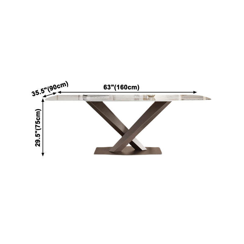 Metal Traditional Luxury Rectangle Table Sintered Stone Dining Table for Kitchen and Dining Room Clearhalo ' dining_table' 'Dining Tables & Seating' 'Dining Tables' 'furn' 'furn_dining_table' 'Furniture' 'furniture_dining_table' 'Kitchen & Dining Furniture' 'kitchen&dining_furn' 'kitchen' 'kitchen_dining_table' 3994302
