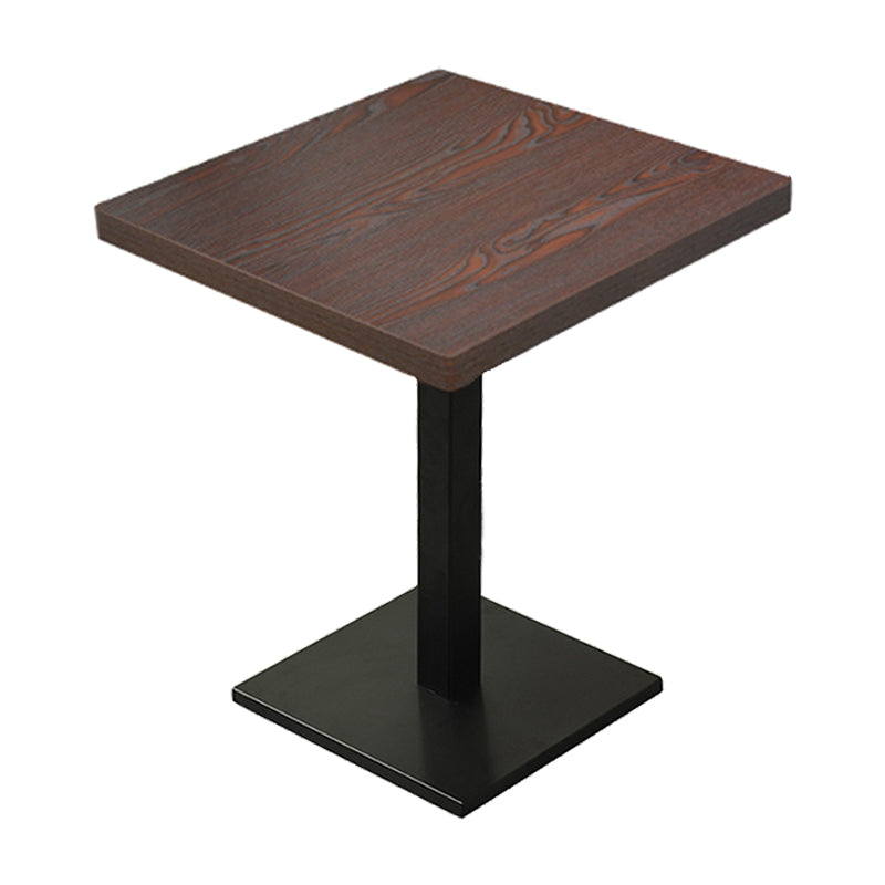 Solid Wooden Table Industrial Dining Table with Metal Pedestal Base Square Brown Without Chairs Clearhalo ' dining_table' 'Dining Tables & Seating' 'Dining Tables' 'furn' 'furn_dining_table' 'Furniture' 'furniture_dining_table' 'Kitchen & Dining Furniture' 'kitchen&dining_furn' 'kitchen' 'kitchen_dining_table' 3994328