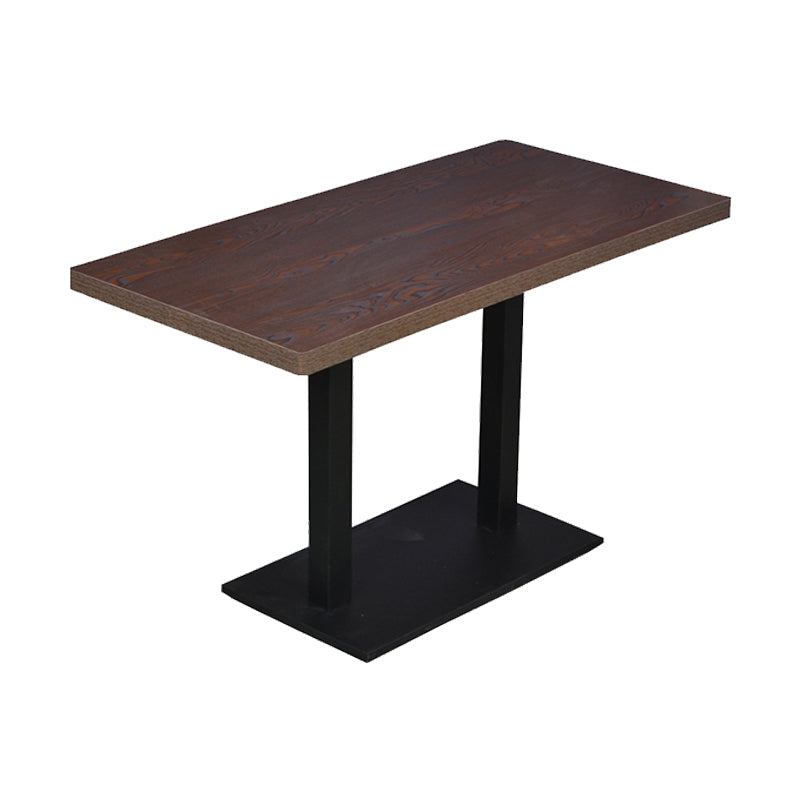 Solid Wooden Table Industrial Dining Table with Metal Pedestal Base Rectangle Brown Without Chairs Clearhalo ' dining_table' 'Dining Tables & Seating' 'Dining Tables' 'furn' 'furn_dining_table' 'Furniture' 'furniture_dining_table' 'Kitchen & Dining Furniture' 'kitchen&dining_furn' 'kitchen' 'kitchen_dining_table' 3994333