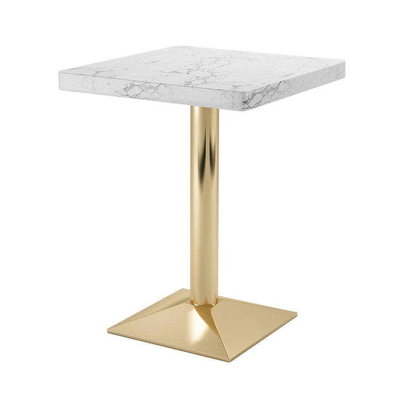 Solid Wooden Table Industrial Dining Table with Metal Pedestal Base Square White Without Chairs Clearhalo ' dining_table' 'Dining Tables & Seating' 'Dining Tables' 'furn' 'furn_dining_table' 'Furniture' 'furniture_dining_table' 'Kitchen & Dining Furniture' 'kitchen&dining_furn' 'kitchen' 'kitchen_dining_table' 3994339