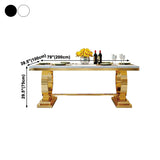 Traditional Luxury Marble Dining Table Rectangle Table with Gold Metal Base Clearhalo ' dining_table' 'Dining Tables & Seating' 'Dining Tables' 'furn' 'furn_dining_table' 'Furniture' 'furniture_dining_table' 'Kitchen & Dining Furniture' 'kitchen&dining_furn' 'kitchen' 'kitchen_dining_table' 3994353