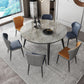 Sintered Stone Top Extendable Round Table in Grey for Restaurant Modern Dining Table with 4 Legs Clearhalo ' dining_table' 'Dining Tables & Seating' 'Dining Tables' 'furn' 'furn_dining_table' 'Furniture' 'furniture_dining_table' 'Kitchen & Dining Furniture' 'kitchen&dining_furn' 'kitchen' 'kitchen_dining_table' 3994368