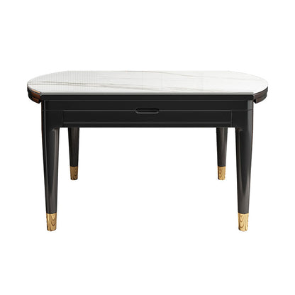 Sintered Stone Extendable Round Table for Restaurant Modern Dining Table with 4 Legs Without Chairs Clearhalo ' dining_table' 'Dining Tables & Seating' 'Dining Tables' 'furn' 'furn_dining_table' 'Furniture' 'furniture_dining_table' 'Kitchen & Dining Furniture' 'kitchen&dining_furn' 'kitchen' 'kitchen_dining_table' 3994381