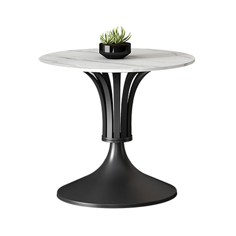 Sintered Stone Dining Table Luxury Style Single Pedestal Base Table for Dining Room Black Without Chairs Clearhalo ' dining_table' 'Dining Tables & Seating' 'Dining Tables' 'furn' 'furn_dining_table' 'Furniture' 'furniture_dining_table' 'Kitchen & Dining Furniture' 'kitchen&dining_furn' 'kitchen' 'kitchen_dining_table' 3994390