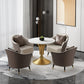 Sintered Stone Dining Table Luxury Style Single Pedestal Base Table for Dining Room Clearhalo ' dining_table' 'Dining Tables & Seating' 'Dining Tables' 'furn' 'furn_dining_table' 'Furniture' 'furniture_dining_table' 'Kitchen & Dining Furniture' 'kitchen&dining_furn' 'kitchen' 'kitchen_dining_table' 3994395