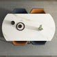 Sintered Stone Top Extendable Round Table for Restaurant Modern Dining Table in White with 4 Legs Clearhalo ' dining_table' 'Dining Tables & Seating' 'Dining Tables' 'furn' 'furn_dining_table' 'Furniture' 'furniture_dining_table' 'Kitchen & Dining Furniture' 'kitchen&dining_furn' 'kitchen' 'kitchen_dining_table' 3994405