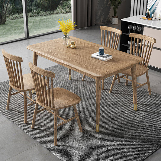 Ash Wood Dining Table Luxury Style 4 Legs Base Solid Wood Table for Dining Room Clearhalo ' dining_table' 'Dining Tables & Seating' 'Dining Tables' 'Furniture' 'furniture_dining_table' 'Kitchen & Dining Furniture' 'kitchen&dining_furn' 'kitchen' 'kitchen_dining_table' 3994417