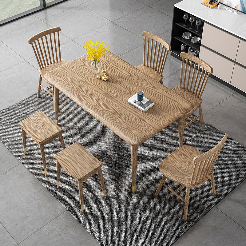 Ash Wood Dining Table Luxury Style 4 Legs Base Solid Wood Table for Dining Room Clearhalo ' dining_table' 'Dining Tables & Seating' 'Dining Tables' 'Furniture' 'furniture_dining_table' 'Kitchen & Dining Furniture' 'kitchen&dining_furn' 'kitchen' 'kitchen_dining_table' 3994420