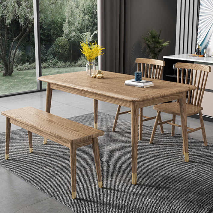 Ash Wood Dining Table Luxury Style 4 Legs Base Solid Wood Table for Dining Room Clearhalo ' dining_table' 'Dining Tables & Seating' 'Dining Tables' 'Furniture' 'furniture_dining_table' 'Kitchen & Dining Furniture' 'kitchen&dining_furn' 'kitchen' 'kitchen_dining_table' 3994426