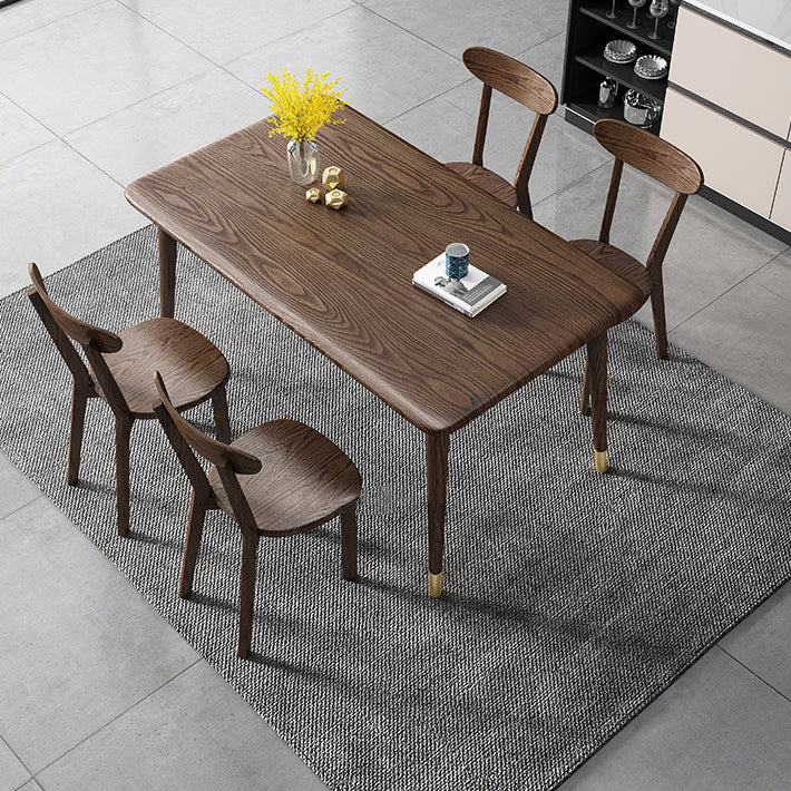 Ash Wood Dining Table Luxury Style 4 Legs Base Solid Wood Table for Dining Room Clearhalo ' dining_table' 'Dining Tables & Seating' 'Dining Tables' 'Furniture' 'furniture_dining_table' 'Kitchen & Dining Furniture' 'kitchen&dining_furn' 'kitchen' 'kitchen_dining_table' 3994430