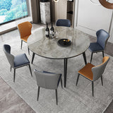 Sintered Stone Top Extendable Round Kitchen Table Modern Dining Table with 4 Legs Clearhalo ' dining_table' 'Dining Tables & Seating' 'Dining Tables' 'furn' 'furn_dining_table' 'Furniture' 'furniture_dining_table' 'Kitchen & Dining Furniture' 'kitchen&dining_furn' 'kitchen' 'kitchen_dining_table' 3994439
