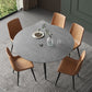Simplicity Round Dining Table Sintered Stone Table with 4 Black Legs for Dining Room Clearhalo ' dining_table' 'Dining Tables & Seating' 'Dining Tables' 'furn' 'furn_dining_table' 'Furniture' 'furniture_dining_table' 'Kitchen & Dining Furniture' 'kitchen&dining_furn' 'kitchen' 'kitchen_dining_table' 3994457