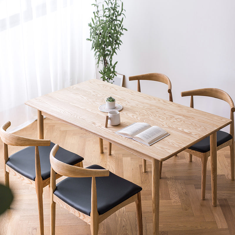 Rectangle Wooden Dining Table in Nature Modern Ash Wood Table with 4 Legs Clearhalo ' dining_table' 'Dining Tables & Seating' 'Dining Tables' 'furn' 'furn_dining_table' 'Furniture' 'furniture_dining_table' 'Kitchen & Dining Furniture' 'kitchen&dining_furn' 'kitchen' 'kitchen_dining_table' 3994463