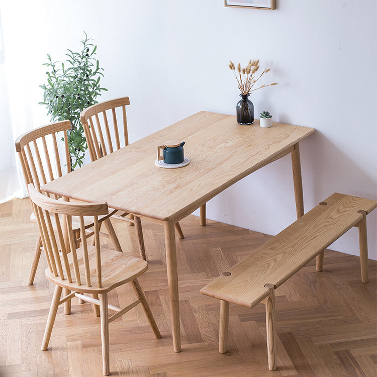Rectangle Wooden Dining Table in Nature Modern Ash Wood Table with 4 Legs Clearhalo ' dining_table' 'Dining Tables & Seating' 'Dining Tables' 'furn' 'furn_dining_table' 'Furniture' 'furniture_dining_table' 'Kitchen & Dining Furniture' 'kitchen&dining_furn' 'kitchen' 'kitchen_dining_table' 3994470