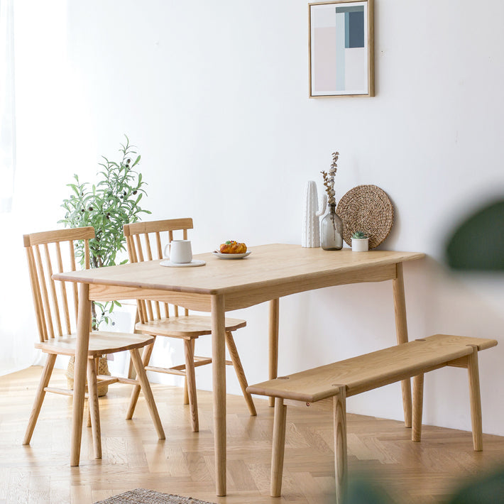 Rectangle Wooden Dining Table in Nature Modern Ash Wood Table with 4 Legs Clearhalo ' dining_table' 'Dining Tables & Seating' 'Dining Tables' 'furn' 'furn_dining_table' 'Furniture' 'furniture_dining_table' 'Kitchen & Dining Furniture' 'kitchen&dining_furn' 'kitchen' 'kitchen_dining_table' 3994471