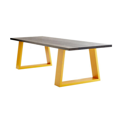 Rectangle Traditional Luxury Dining Table Solid Wood Table with Double Pedestal for Dining Room Yellow Without Chairs Clearhalo ' dining_table' 'Dining Tables & Seating' 'Dining Tables' 'furn' 'furn_dining_table' 'Furniture' 'furniture_dining_table' 'Kitchen & Dining Furniture' 'kitchen&dining_furn' 'kitchen' 'kitchen_dining_table' 3994480