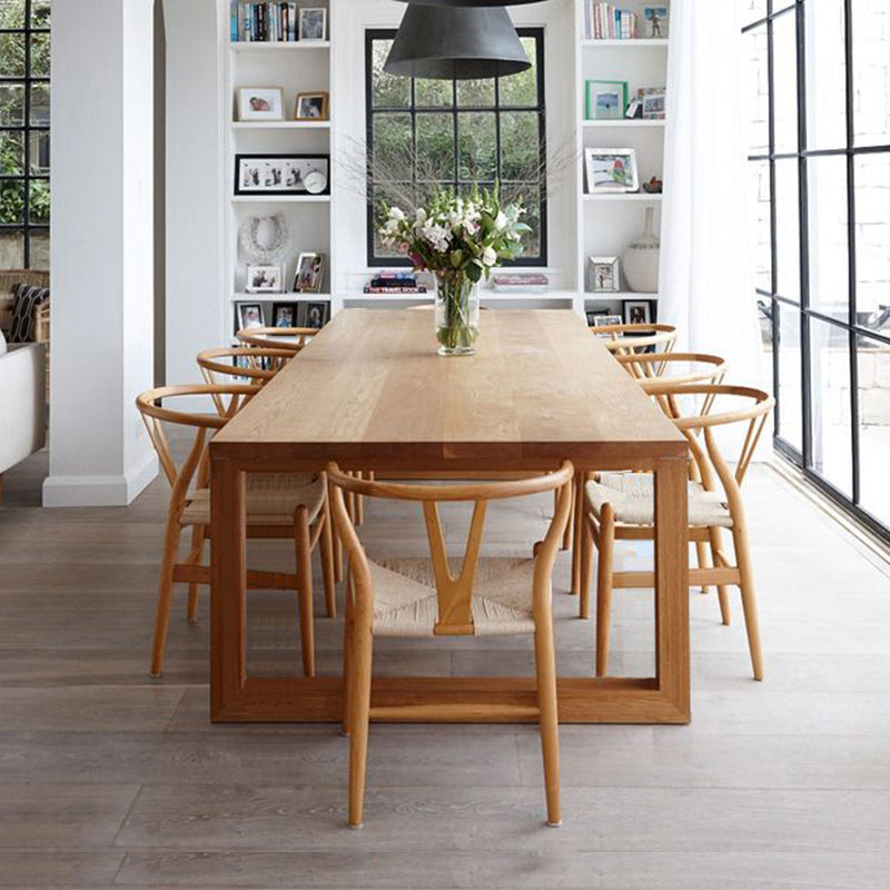 Rectangle Simplicity Dining Table Pine Solid Wood Table with Double Pedestal for Dining Room Clearhalo ' dining_table' 'Dining Tables & Seating' 'Dining Tables' 'furn' 'furn_dining_table' 'Furniture' 'furniture_dining_table' 'Kitchen & Dining Furniture' 'kitchen&dining_furn' 'kitchen' 'kitchen_dining_table' 3994489