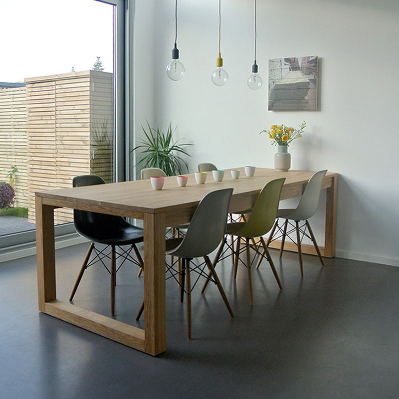 Rectangle Simplicity Dining Table Pine Solid Wood Table with Double Pedestal for Dining Room Clearhalo ' dining_table' 'Dining Tables & Seating' 'Dining Tables' 'furn' 'furn_dining_table' 'Furniture' 'furniture_dining_table' 'Kitchen & Dining Furniture' 'kitchen&dining_furn' 'kitchen' 'kitchen_dining_table' 3994490