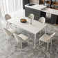 Simplicity Rectangle Dining Table Sintered Stone Table with 4 White Legs Clearhalo ' dining_table' 'Dining Tables & Seating' 'Dining Tables' 'Furniture' 'furniture_dining_table' 'Kitchen & Dining Furniture' 'kitchen&dining_furn' 'kitchen' 'kitchen_dining_table' 3994506