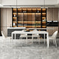 Simplicity Rectangle Dining Table Sintered Stone Table with 4 White Legs Clearhalo ' dining_table' 'Dining Tables & Seating' 'Dining Tables' 'Furniture' 'furniture_dining_table' 'Kitchen & Dining Furniture' 'kitchen&dining_furn' 'kitchen' 'kitchen_dining_table' 3994507