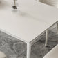 Simplicity Rectangle Dining Table Sintered Stone Table with 4 White Legs Clearhalo ' dining_table' 'Dining Tables & Seating' 'Dining Tables' 'Furniture' 'furniture_dining_table' 'Kitchen & Dining Furniture' 'kitchen&dining_furn' 'kitchen' 'kitchen_dining_table' 3994512